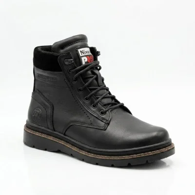 Winter leather boots NS n3 black 6411 black made of genuine leather with wool inside Winter leather boots NS n3 black 6411 black made of genuine leather with wool inside