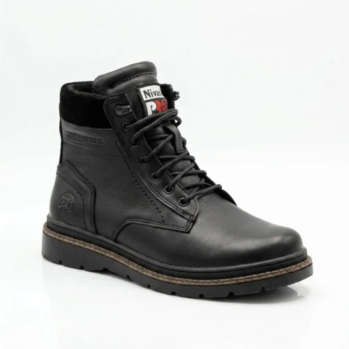 Winter leather boots NS n3 black 6411 black made of genuine leather with wool inside Winter leather boots NS n3 black 6411 black made of genuine leather with wool inside