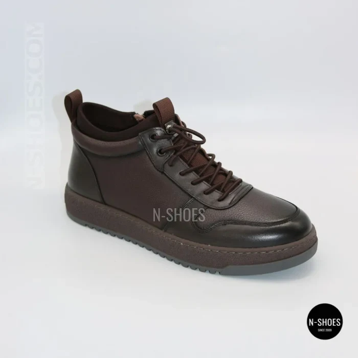 Чоловічі зимові шкіряні кросівки N-SHOES Fabio 216351 FM-1-5916-2 BROWN 6449