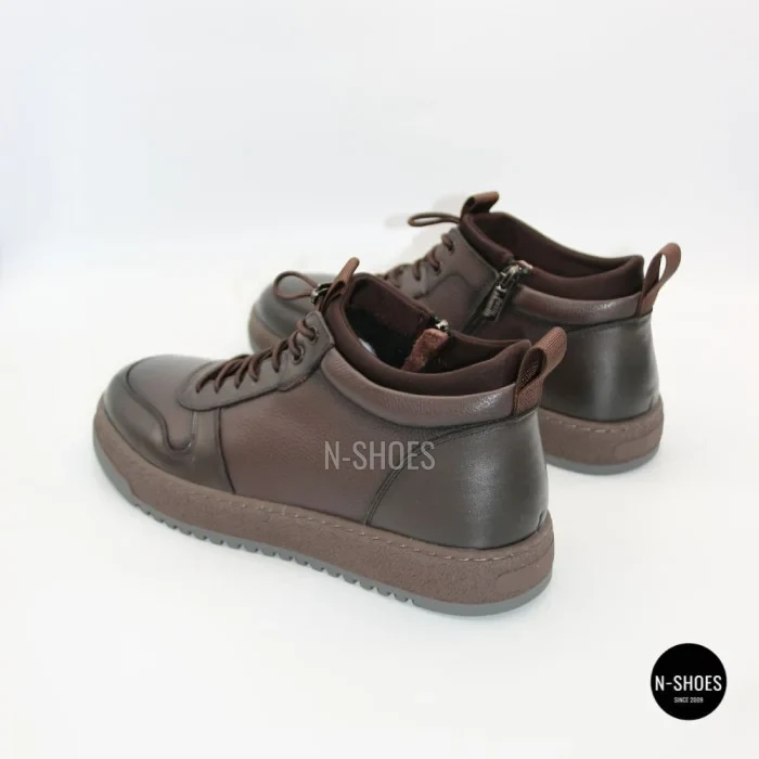 Чоловічі зимові шкіряні кросівки N-SHOES Fabio 216351 FM-1-5916-2 BROWN 6449
