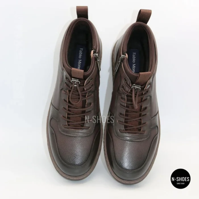 Чоловічі зимові шкіряні кросівки N-SHOES Fabio 216351 FM-1-5916-2 BROWN 6449
