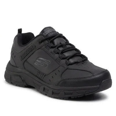 Men's comfortable leather sneakers Skechers Relaxed Fit: Redwick 51896 6462 BBK(Black genuine leather, Memory Foam insole.