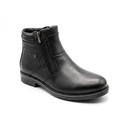 Зимние мужские кожаные ботинки N-SHOES Karat 18-790 6482 из натуральной кожи на молнии на молнии с шипами против скольжения с системой «Антиожеледь»