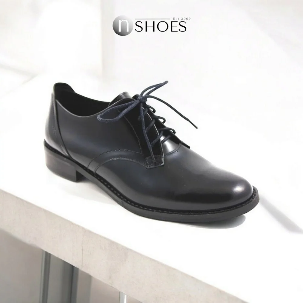 Жіночі чорні туфлі оксфорди NESSI (Польща) модель 2931