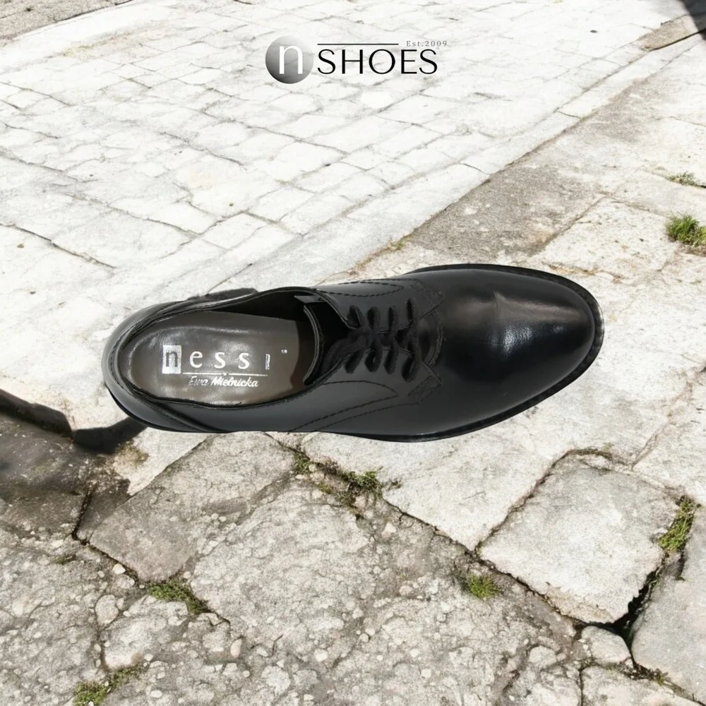 Жіночі чорні туфлі оксфорди NESSI (Польща) модель 2931