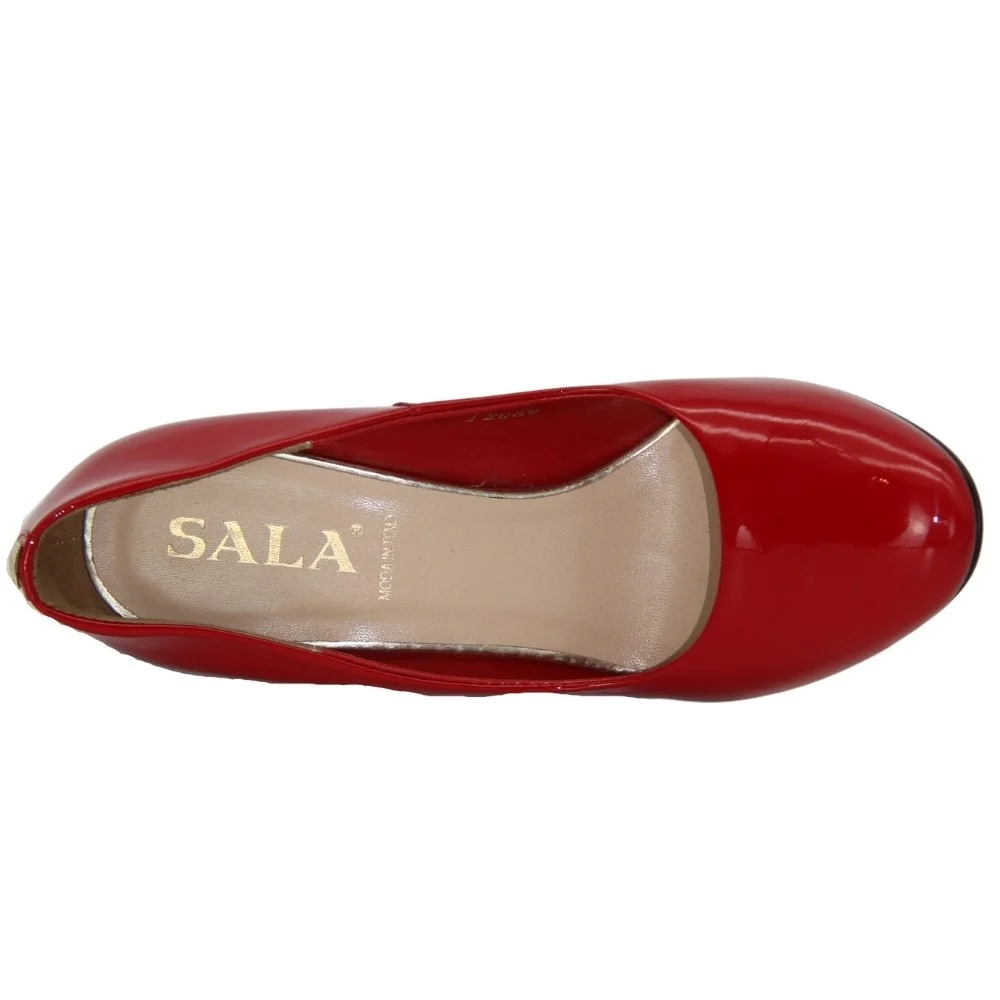 Women's red pumps with medium heels Sala (Poland) model 3060