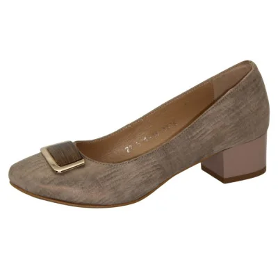 Women's beige mid-heeled pumps Steizer Poland 1418 3389