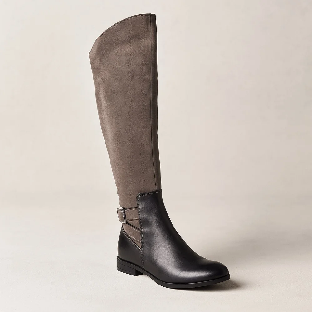 Женские серые сапоги демисезонные Kaniowski (Польша) модель 3481