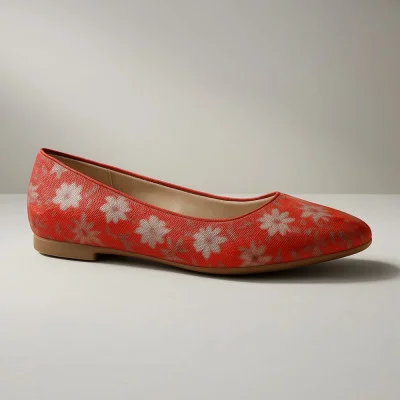 Women's red ballet flats Baldaccini 786500 3574 made of genuine leather from a Polish manufacturer