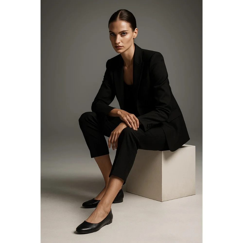 Женские черные балетки Velluto (Украина) модель 3607