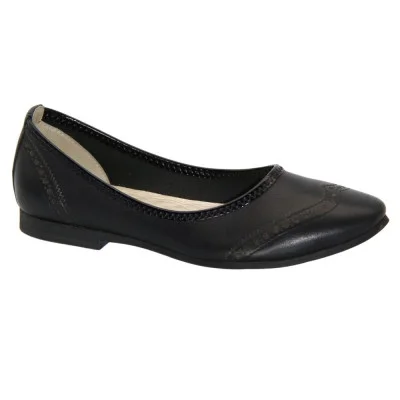 Women's black ballet flats Velluto Ukraine 018020eb 3607 made of genuine leather