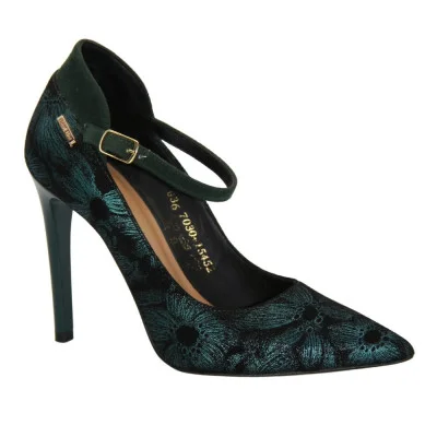 Women's green shoes with medium heels Best But Poland 7230534-773 3621
