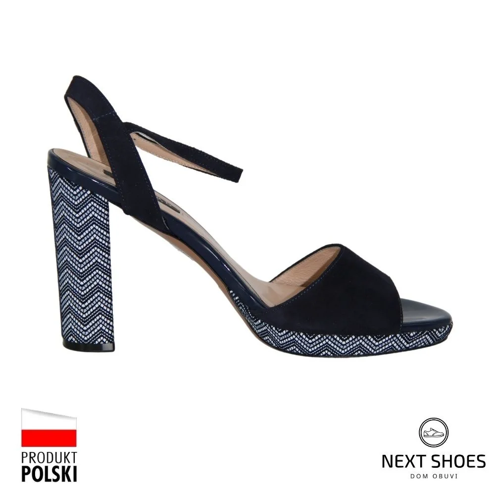 Sandals female black Lizard (Poland) model 3677