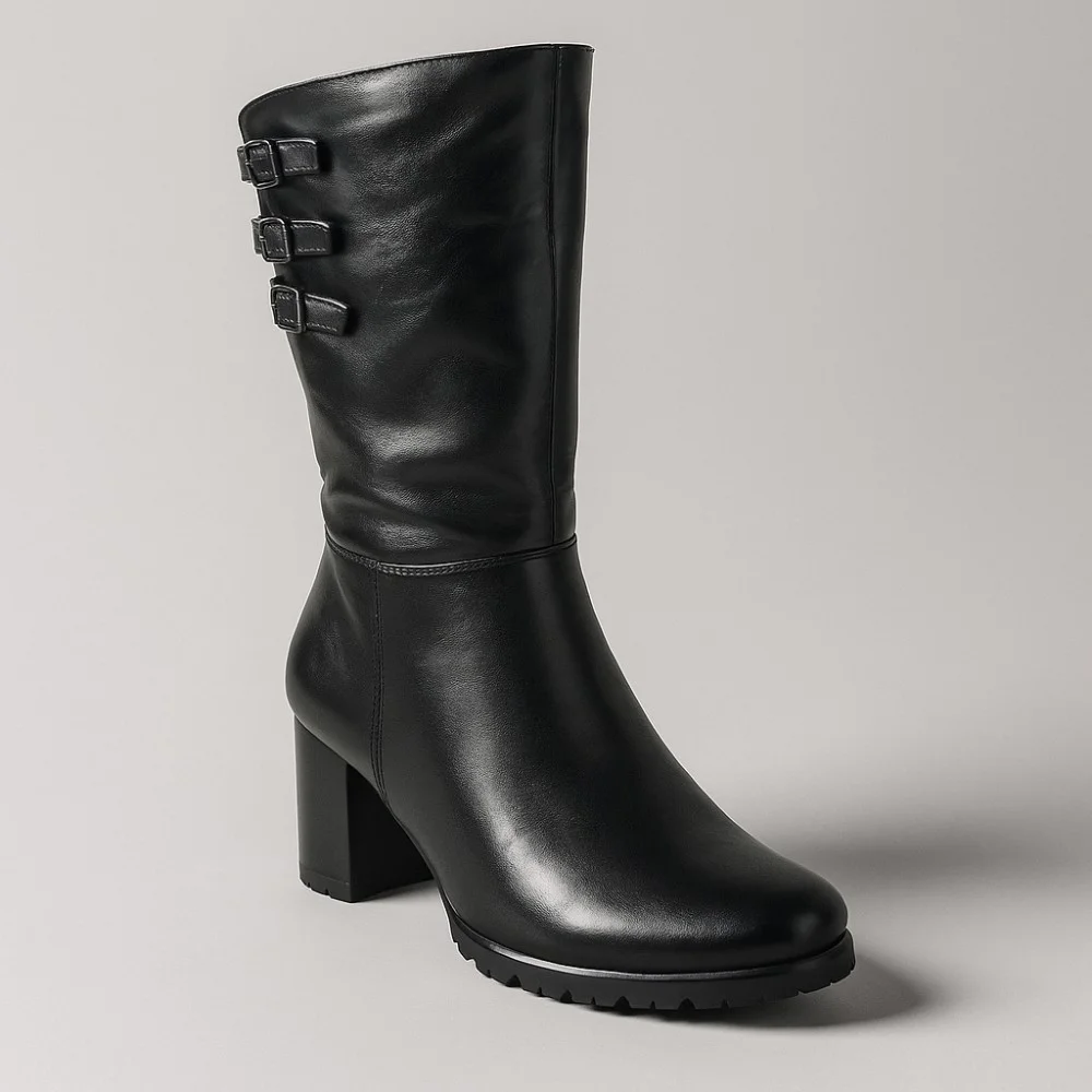 Жіночі чорні напівчоботи Covalli модель 3938