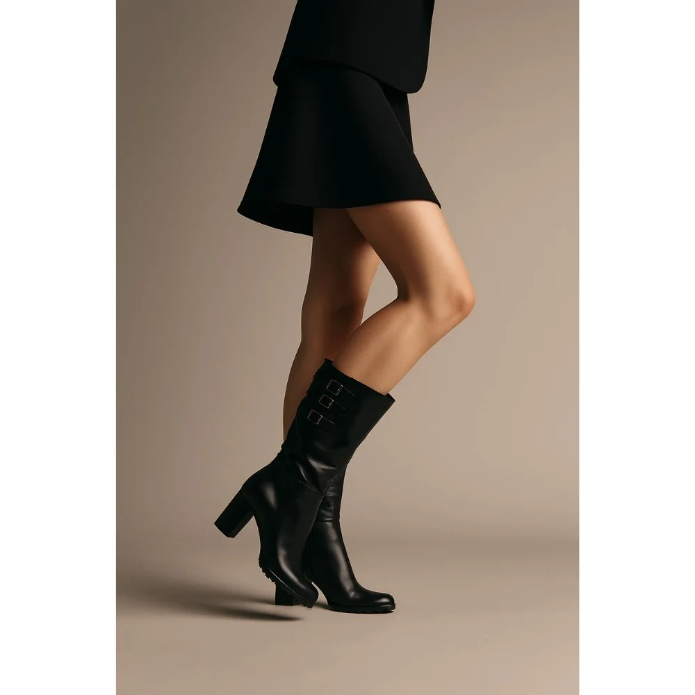 Жіночі чорні напівчоботи Covalli модель 3938