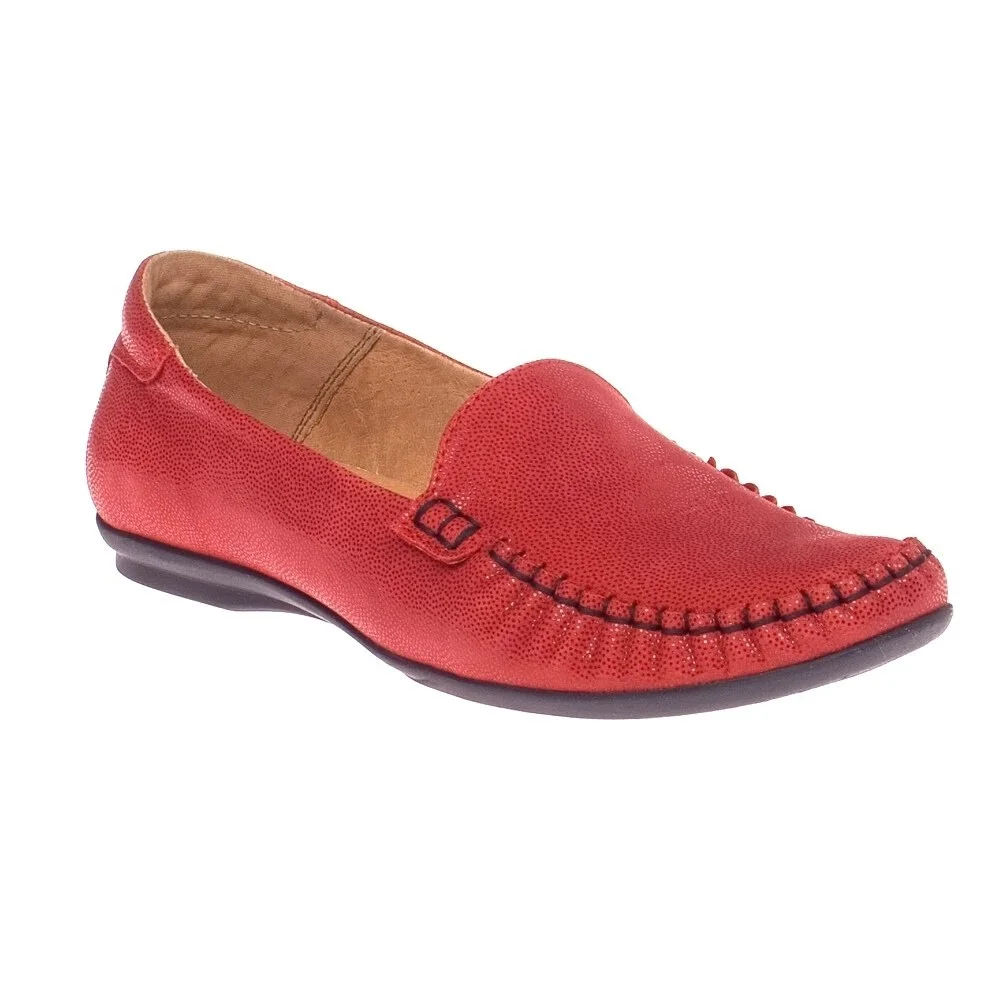 Moccasins female red Lesta (Poland) model 3999