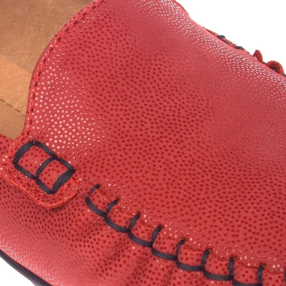 Moccasins female red Lesta (Poland) model 3999