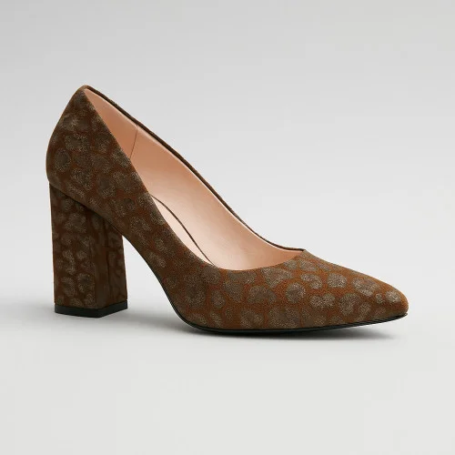 Women's brown mid-heeled pumps Visconi Poland 7231374-933 4033