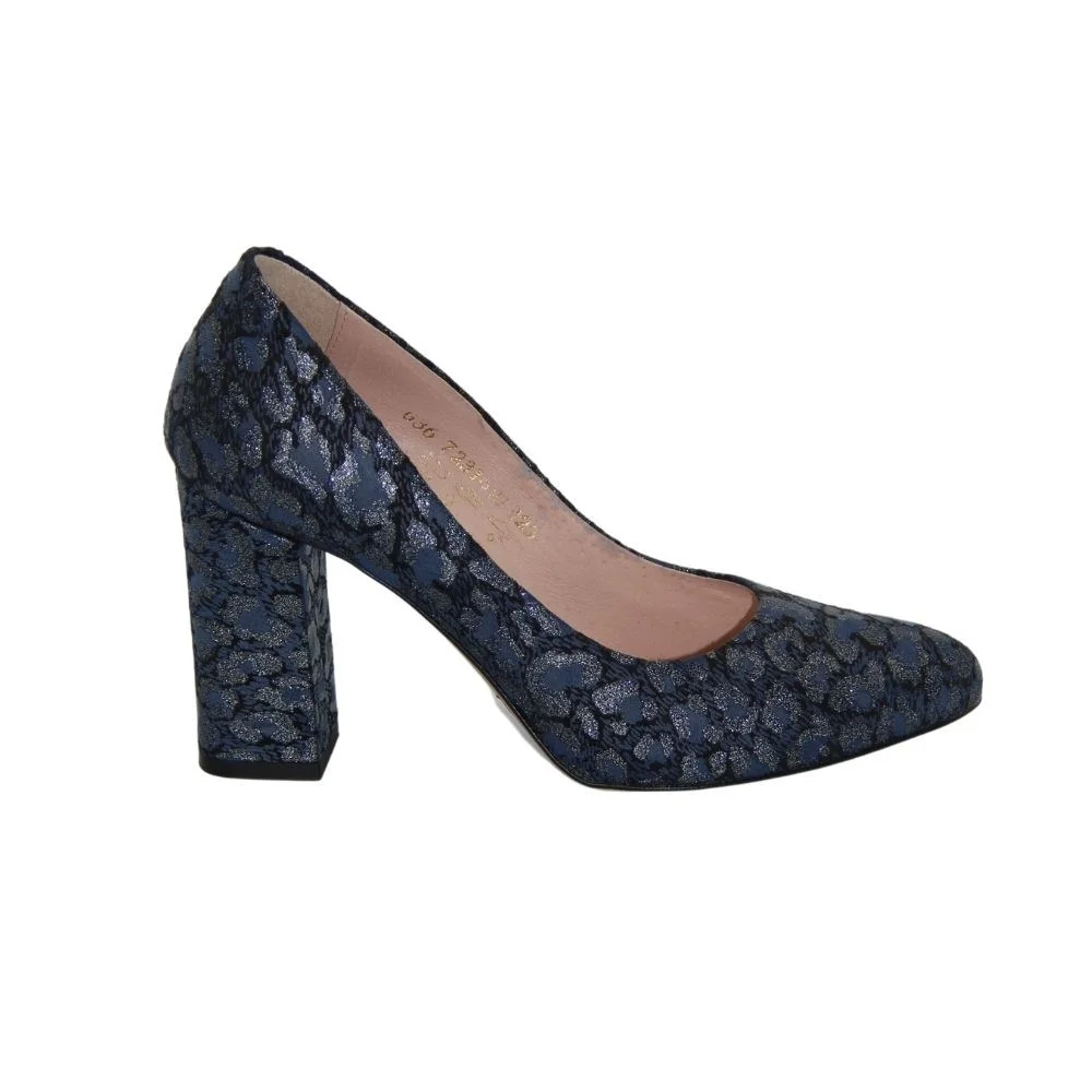 Женские синие туфли Visconi (Польша) модель 4034