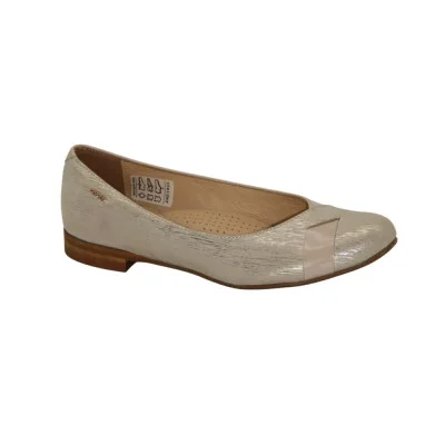 Women's beige ballet shoes Steizer Poland 8463 4070 made of genuine leather from a Polish factory