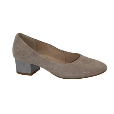 Women's gray low-heeled pumps Marco Poland 0847p-382-1 4096