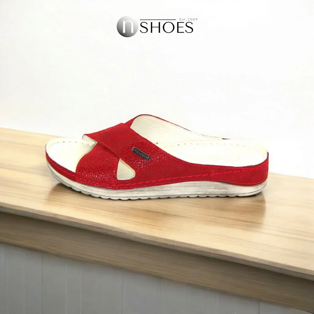 Slippers female burgundy Pollonus (Poland) model 4122