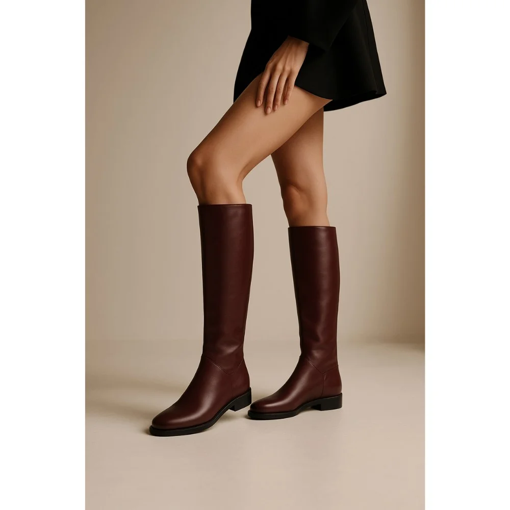 Жіночі бордові чоботи зимові Visconi (Польща) модель 4316