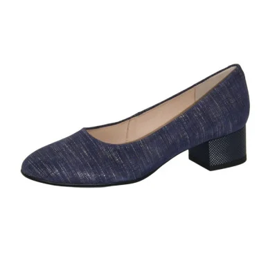 Women's blue mid-heeled pumps Marco Poland model 4376