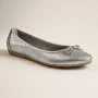 Женские серебристые балетки Simen (Польша) модель 4417