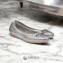 Женские серебристые балетки Simen (Польша) модель 4417