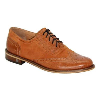 Women's brown oxford shoes Visconi Poland 7375294-krp 4460