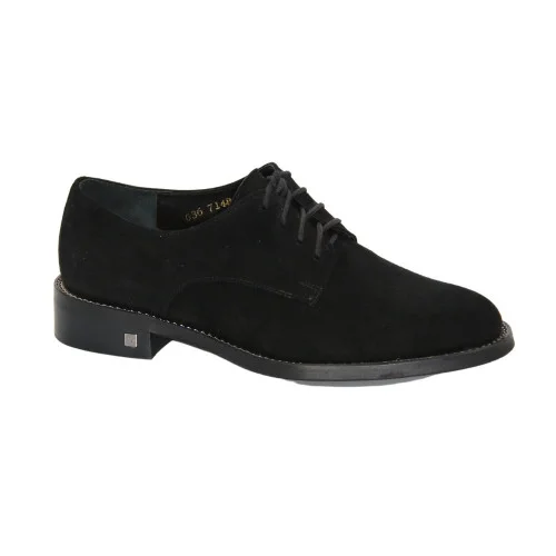 Women's black oxford shoes Visconi 7148294-law 4461 made of genuine suede leather from a Polish factory
