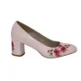 Women's beige mid-heeled shoes Ann Mex (Poland) model 4469