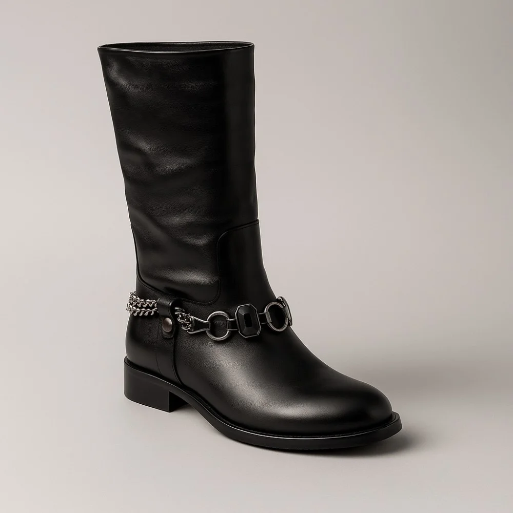 Жіночі чорні чоботи демісезонні Rizzano (Туреччина) модель 4497