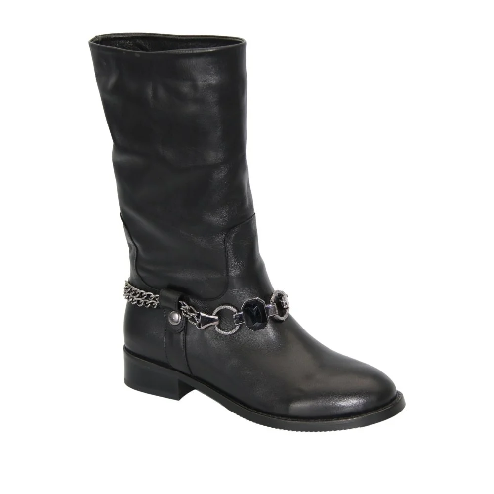Жіночі чорні чоботи демісезонні Rizzano (Туреччина) модель 4497