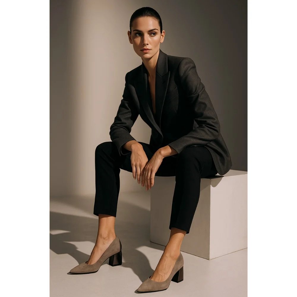 Жіночі сірі туфлі Kaniowski (Польща) модель 4504