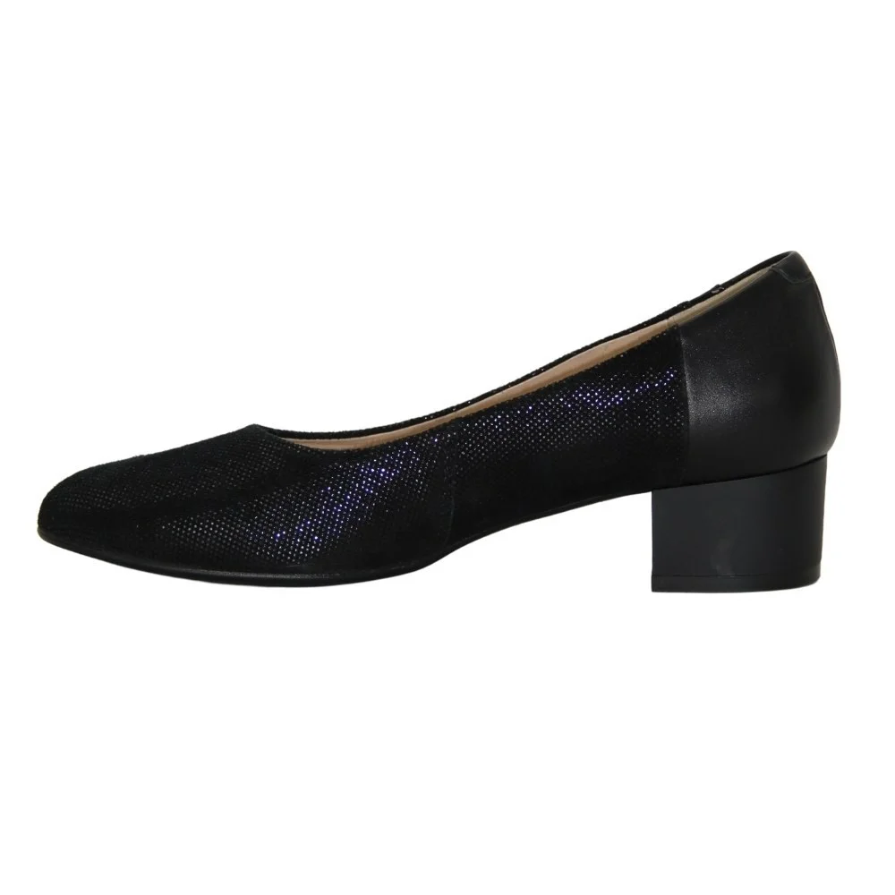 Women's black low-heeled shoes Marco (Poland) model 4514