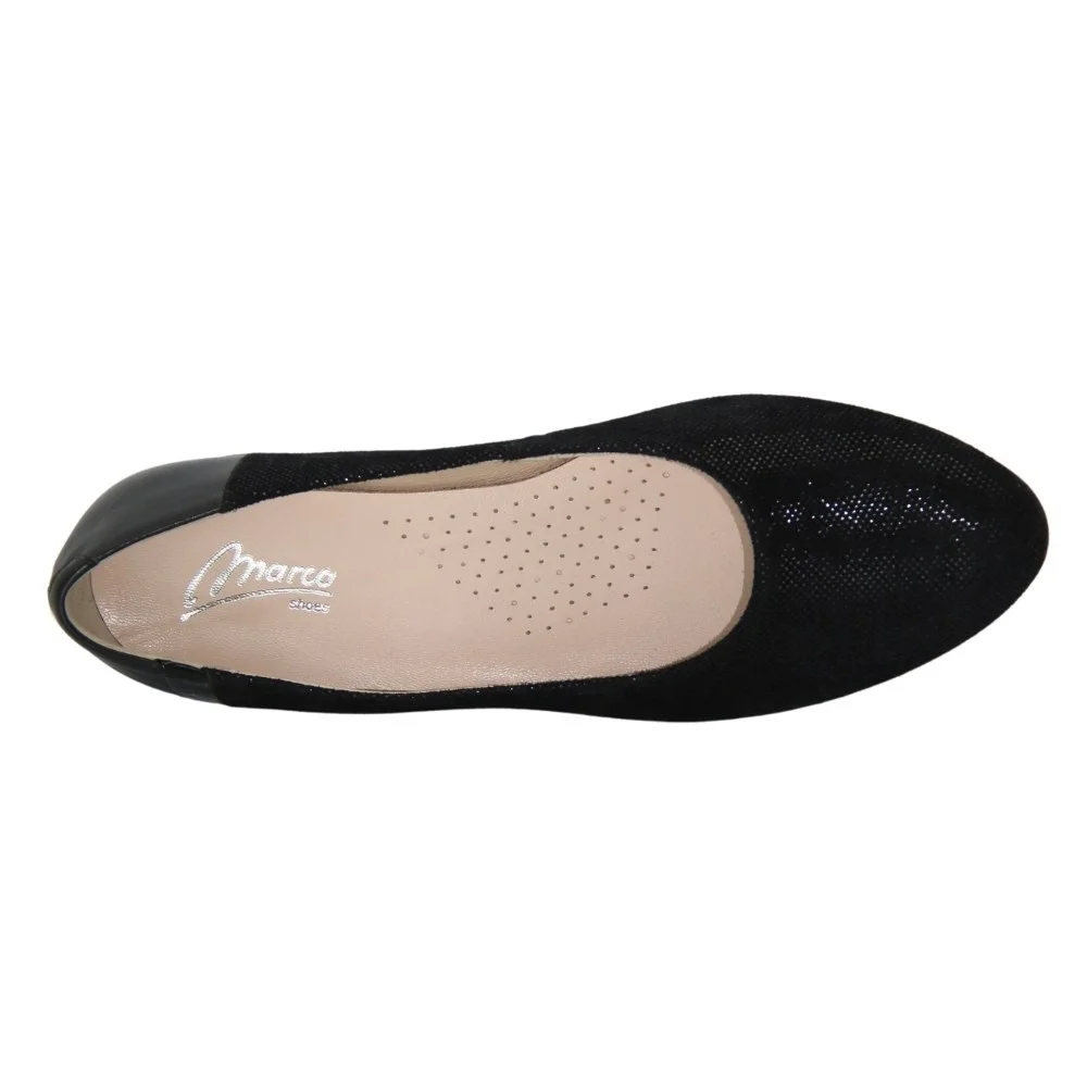 Women's black low-heeled shoes Marco (Poland) model 4514