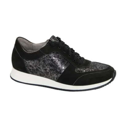Women's black leather demi-season sneakers Contes 465 4515 made of genuine leather from a Polish factory