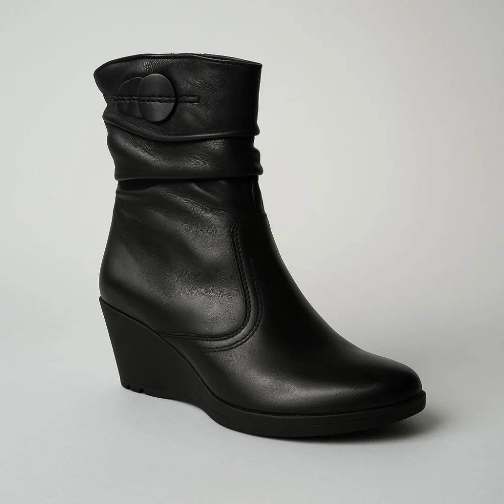 Жіноче чорне зимове взуття Axel 4247 czarny 4613 з натуральної шкіри