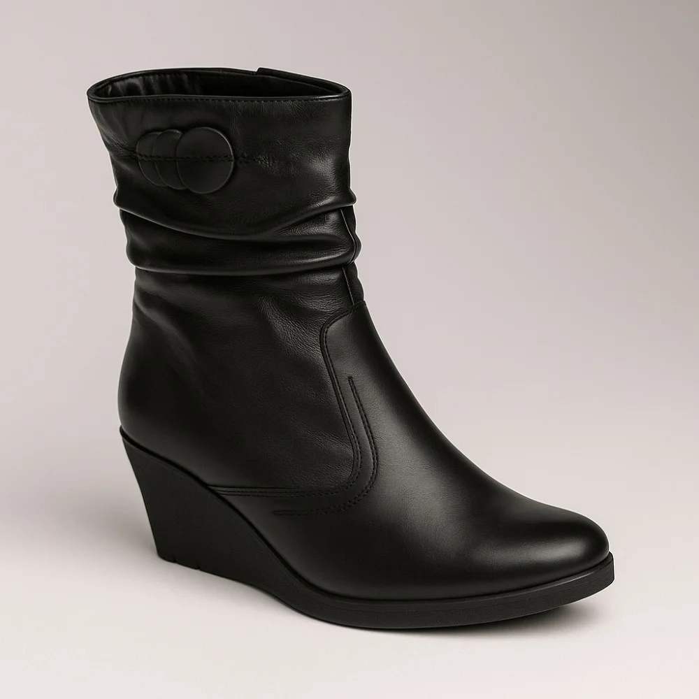 Жіноче чорне зимове взуття Axel 4247 czarny 4613 з натуральної шкіри