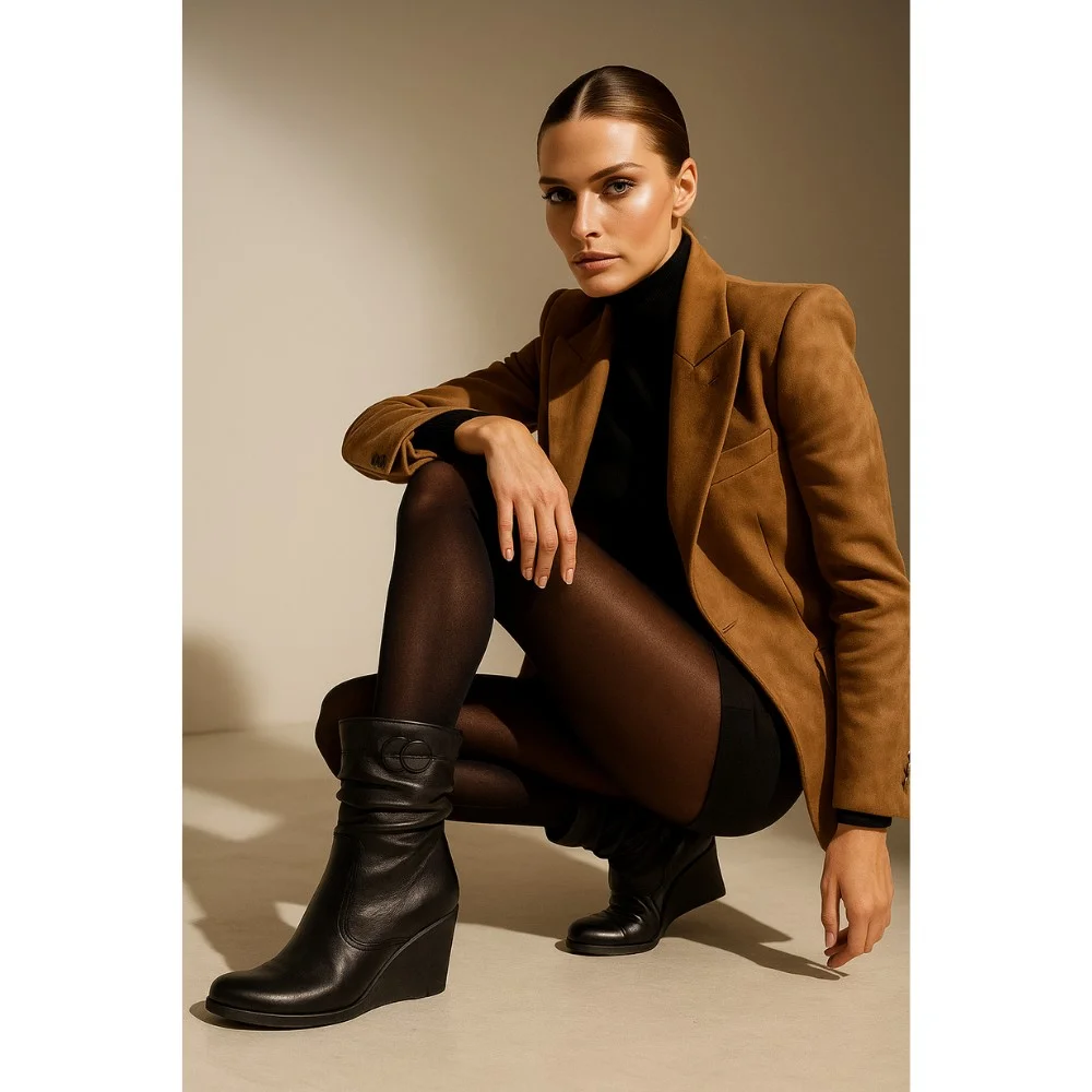 Жіноче чорне зимове взуття Axel 4247 czarny 4613 з натуральної шкіри