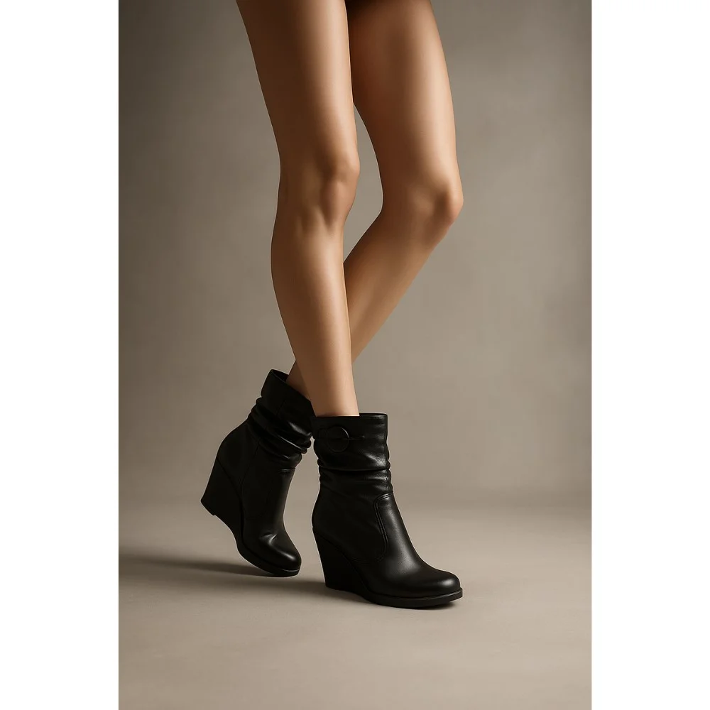 Жіноче чорне зимове взуття Axel 4247 czarny 4613 з натуральної шкіри