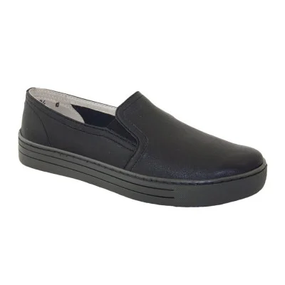 Women's black shoes sneakers Lesta 261-4355-1-1036 4722 made of genuine leather without laces from a Polish factory