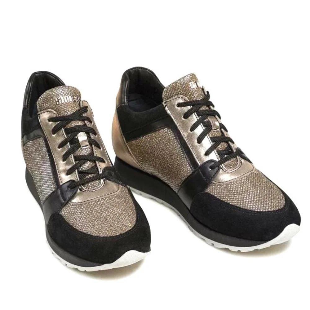 Кросівки жіночі чорні з золотом SIMEN 2808A модель 4723