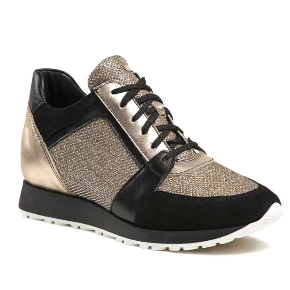 Кросівки жіночі чорні з золотом SIMEN 2808A модель 4723