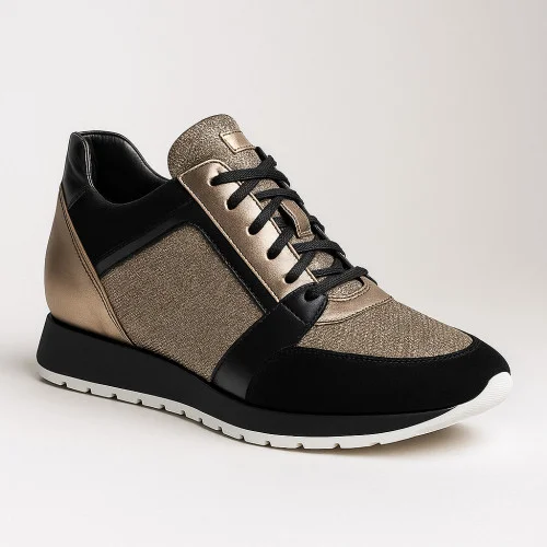 Sneakers female black SIMEN Poland 2808A Czarny Złoty 4723