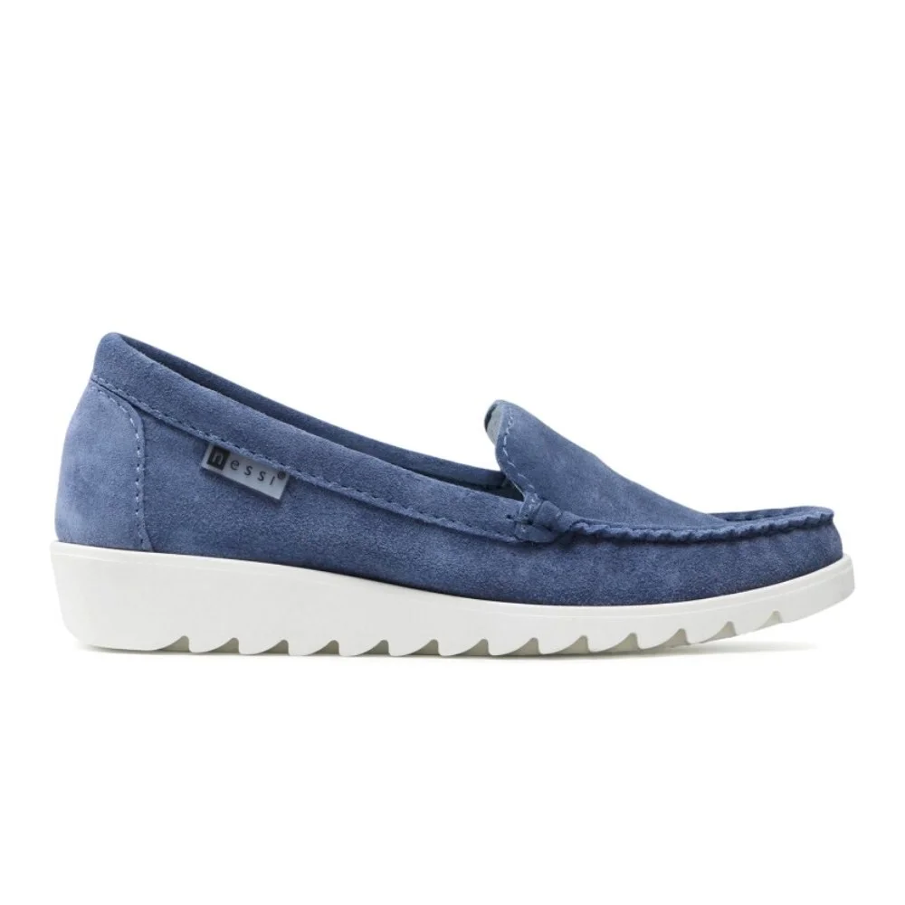 Moccasins female blue NESSI (Poland) model 4727