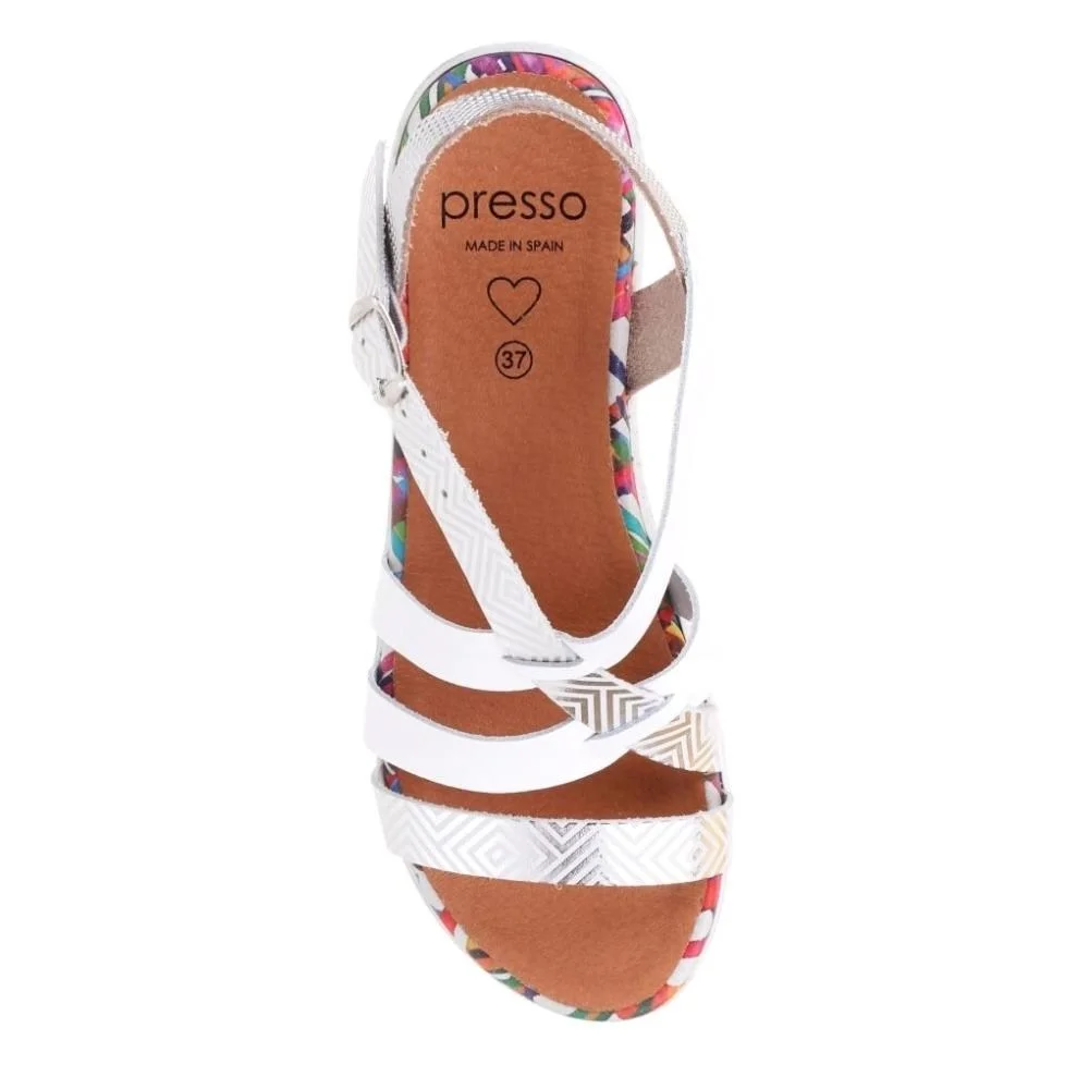 Sandals female white Presso (Spain) model 4759