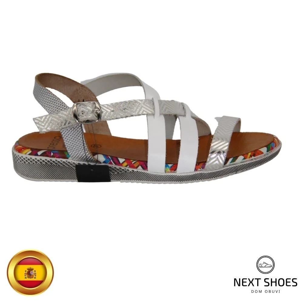 Sandals female white Presso (Spain) model 4759